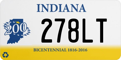 IN license plate 278LT