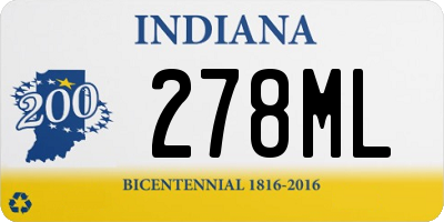 IN license plate 278ML