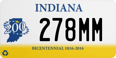 IN license plate 278MM