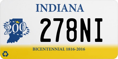 IN license plate 278NI