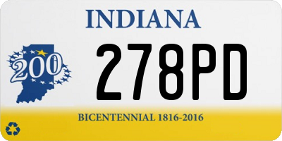 IN license plate 278PD