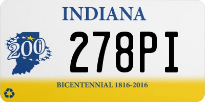 IN license plate 278PI