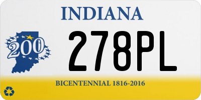 IN license plate 278PL