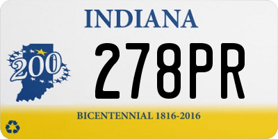 IN license plate 278PR