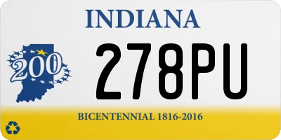 IN license plate 278PU