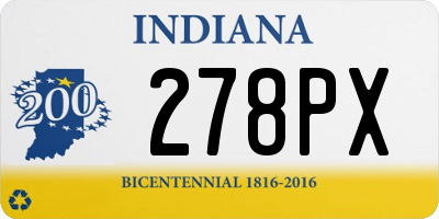 IN license plate 278PX