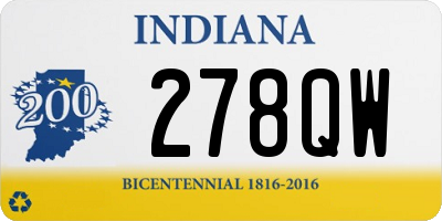 IN license plate 278QW