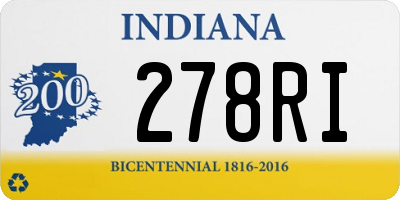 IN license plate 278RI