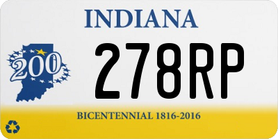 IN license plate 278RP