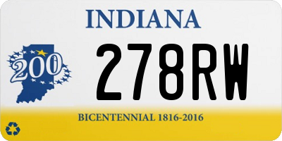 IN license plate 278RW