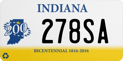 IN license plate 278SA