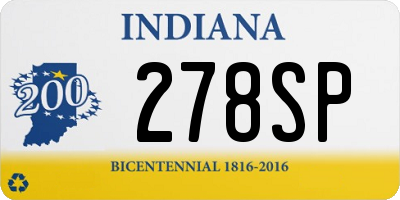 IN license plate 278SP