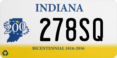 IN license plate 278SQ