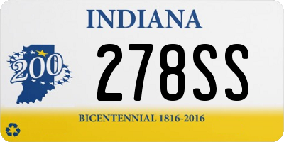 IN license plate 278SS