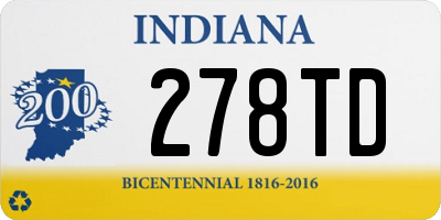 IN license plate 278TD