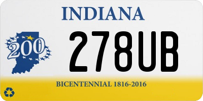 IN license plate 278UB