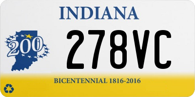 IN license plate 278VC