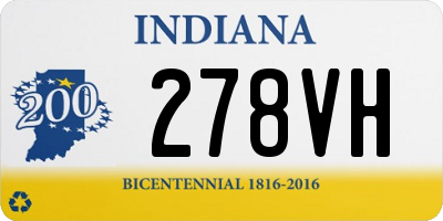 IN license plate 278VH