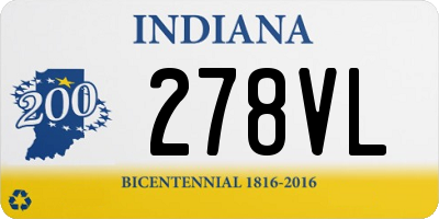 IN license plate 278VL