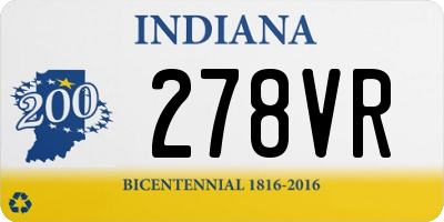 IN license plate 278VR