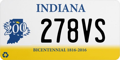 IN license plate 278VS