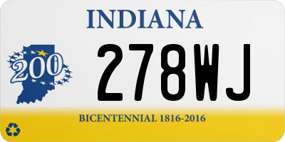 IN license plate 278WJ