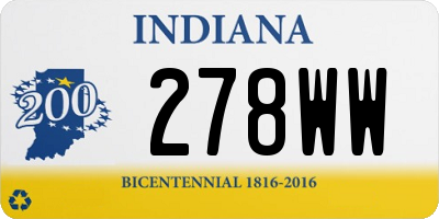 IN license plate 278WW