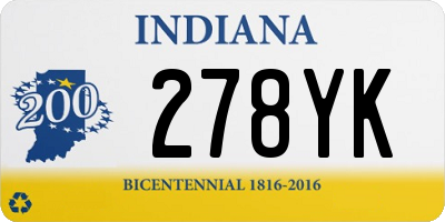 IN license plate 278YK