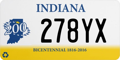 IN license plate 278YX