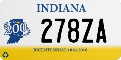 IN license plate 278ZA