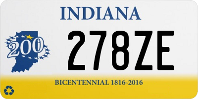 IN license plate 278ZE