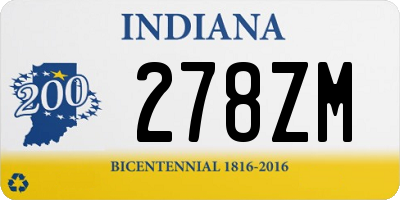 IN license plate 278ZM