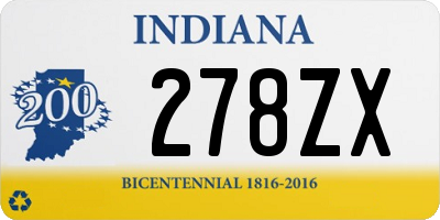 IN license plate 278ZX