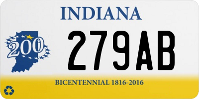 IN license plate 279AB