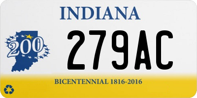 IN license plate 279AC