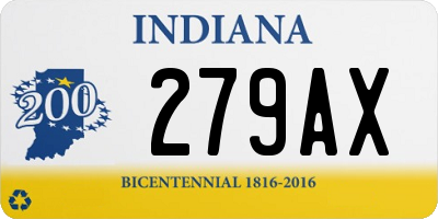 IN license plate 279AX