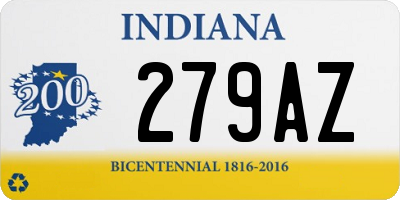 IN license plate 279AZ