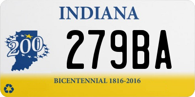 IN license plate 279BA