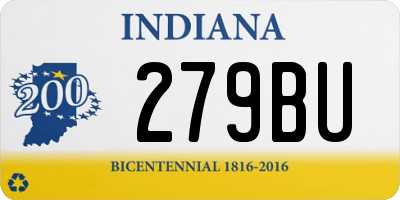 IN license plate 279BU