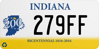 IN license plate 279FF