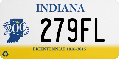 IN license plate 279FL