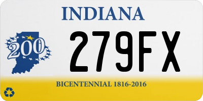 IN license plate 279FX