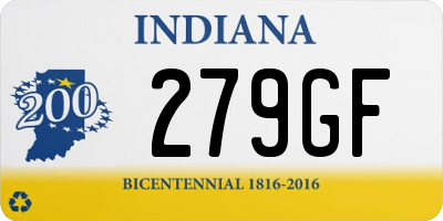 IN license plate 279GF