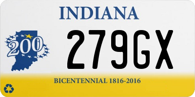 IN license plate 279GX