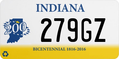 IN license plate 279GZ