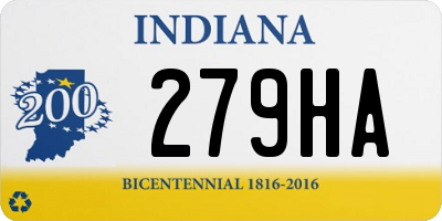 IN license plate 279HA