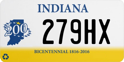 IN license plate 279HX