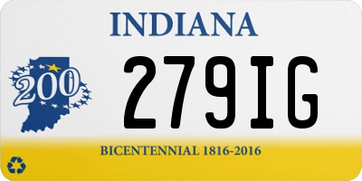 IN license plate 279IG