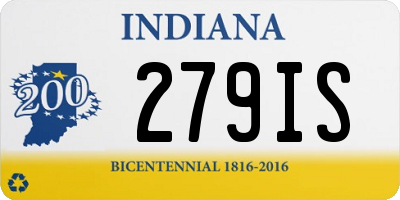 IN license plate 279IS