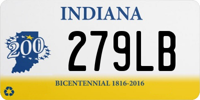 IN license plate 279LB